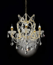 Load image into Gallery viewer, Five Light Glam And Faux Crystal Chandelier - White / Gold
