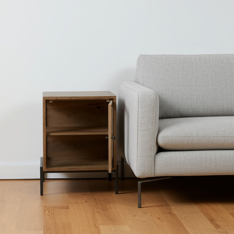 Solid Wood Square End Table - Light Brown