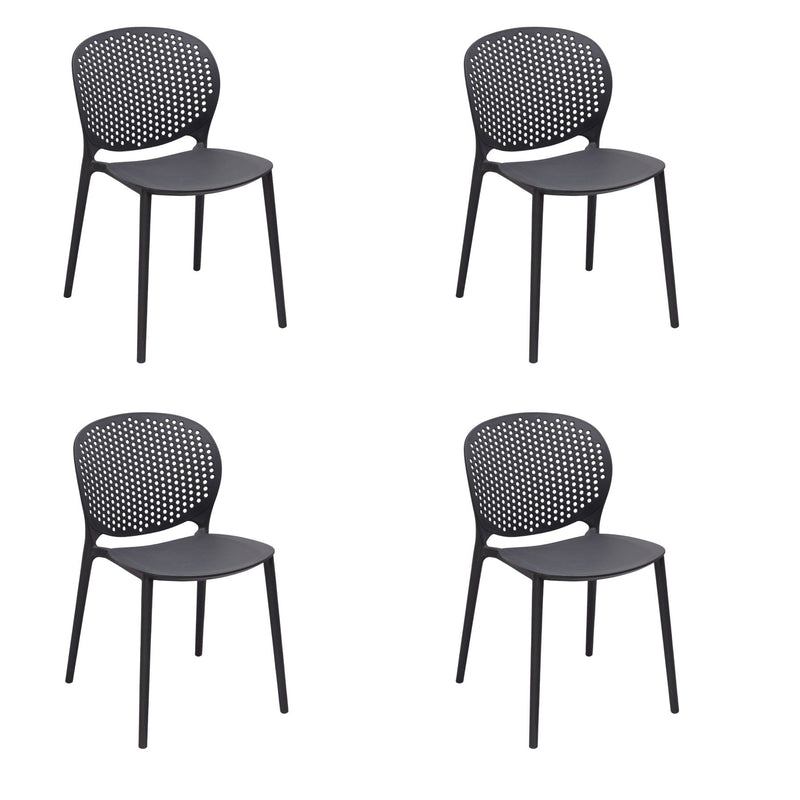 Heavy Duty Plastic Dining Side Chairs (Set of 4) - Gray