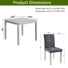 Load image into Gallery viewer, 5 Pieces Wooden Dining Table Set, Square Table And 4 Upholstered Chairs

