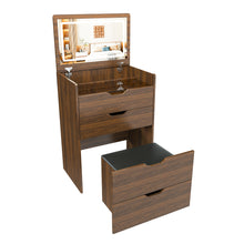 Load image into Gallery viewer, Vanity Desk With Lighted Mirror &amp; Stool
