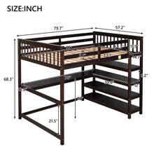 Load image into Gallery viewer, Loft Bed With Storage Shelves And Under Bed Desk
