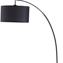 Load image into Gallery viewer, Sleek Arc Floor Lamp With Black Drum Shade - Black
