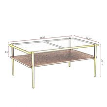 Load image into Gallery viewer, Rectangle Coffee Table With Tempered Glass Top And White Legs, Modern Table For Living Room
