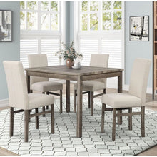 Load image into Gallery viewer, 5 Piece Transitional Dining Set With Table And Upholstered Chairs
