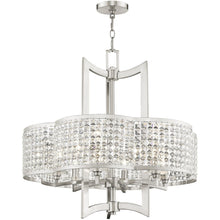 Load image into Gallery viewer, 26'' Six Light Dimmable Chandelier With Shades - Nickel
