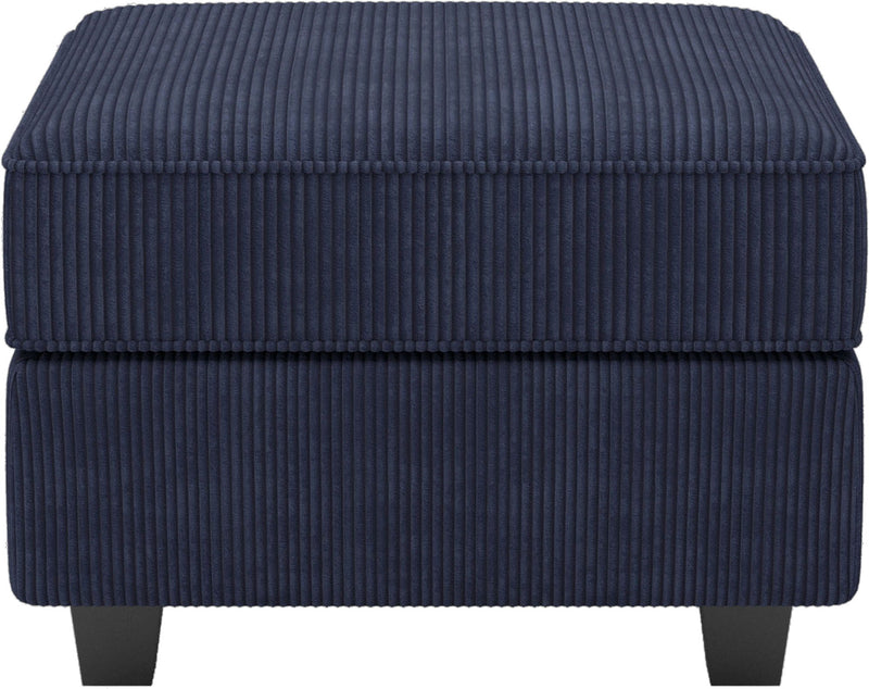 Corduroy Storage Ottoman - Blue / Black