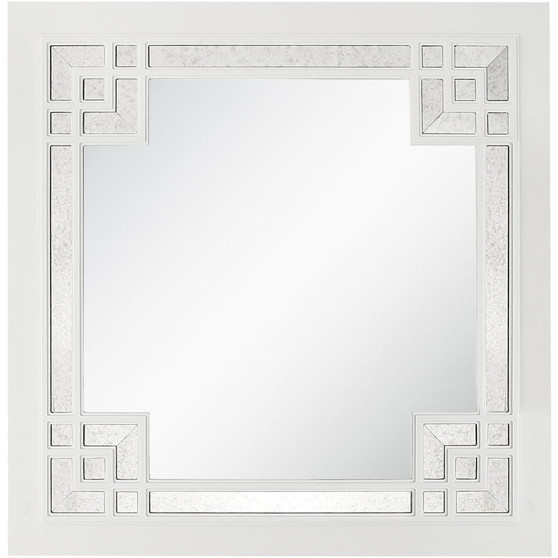 39" Square Accent Mirror - White