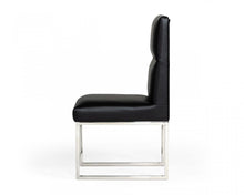 Load image into Gallery viewer, Tufted Faux Leather Dining Side Chairs (Set of 2) - Black
