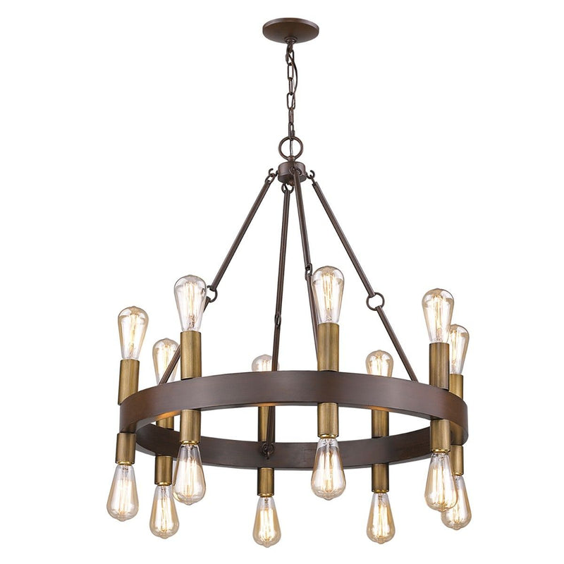 Candle Style Multi Light Metal Dimmable Chandelier - Brown / Black