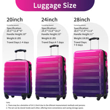 Load image into Gallery viewer, Hardshell Luggage Sets 3 Piece Gradient Color Expandable Suitcase With Spinner Wheels And Tsa Lock Lightweight 20" 24" 28" Available
