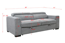 Load image into Gallery viewer, 88 Inch Convertible Sofa Couch with Pull Out Bed, Modern Lounge Sleeper Sofa Set with Adjustable Headrest, Small Loveseat Furniture for Living Room,Dark Gray
