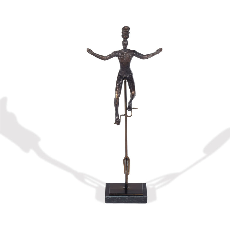 Unicycle Man Tabletop Sculpture - Bronze