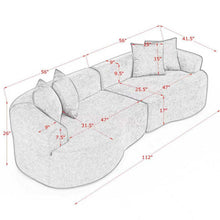 Load image into Gallery viewer, 4 Seater Curved Cloud Sectional Sofa
