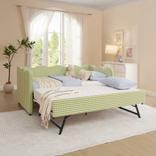 Load image into Gallery viewer, Gingham Daybed With USB Charging Port, Wave-Shaped Design

