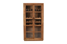 Load image into Gallery viewer, 42" Solid Wood And Glass Bar Cabinet With Four Shelves - Brown

