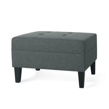 Load image into Gallery viewer, Classic Fabric Ottoman With Birch Wood Legs And High Quality Foam Padding - Charcoal
