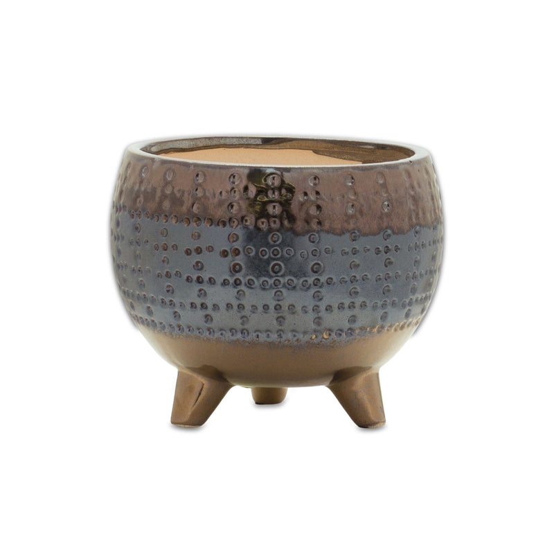 Round Pot Planter - Blue / Clay
