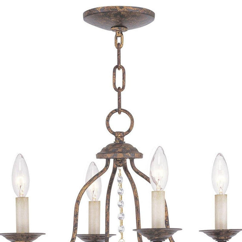 18" 4-Light Dimmable Chandelier With Shades - Bronze