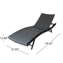 Load image into Gallery viewer, Modern Kauai Wicker Chaise Lounge With Adjustable Seat Back - Gray
