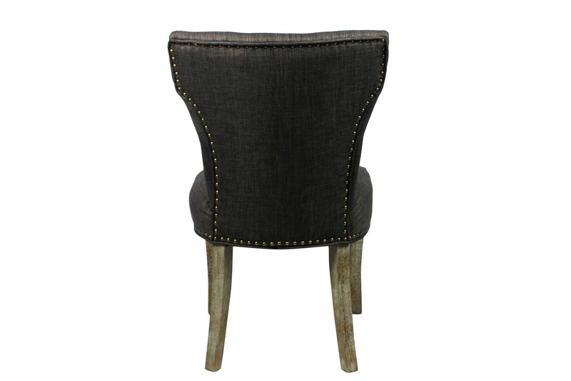 Upholstered Fabric Dining Parsons Chairs (Set of 2) - Dark Gray