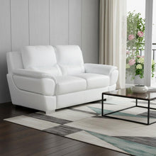 Load image into Gallery viewer, Faux Leather Loveseat - White / Silver

