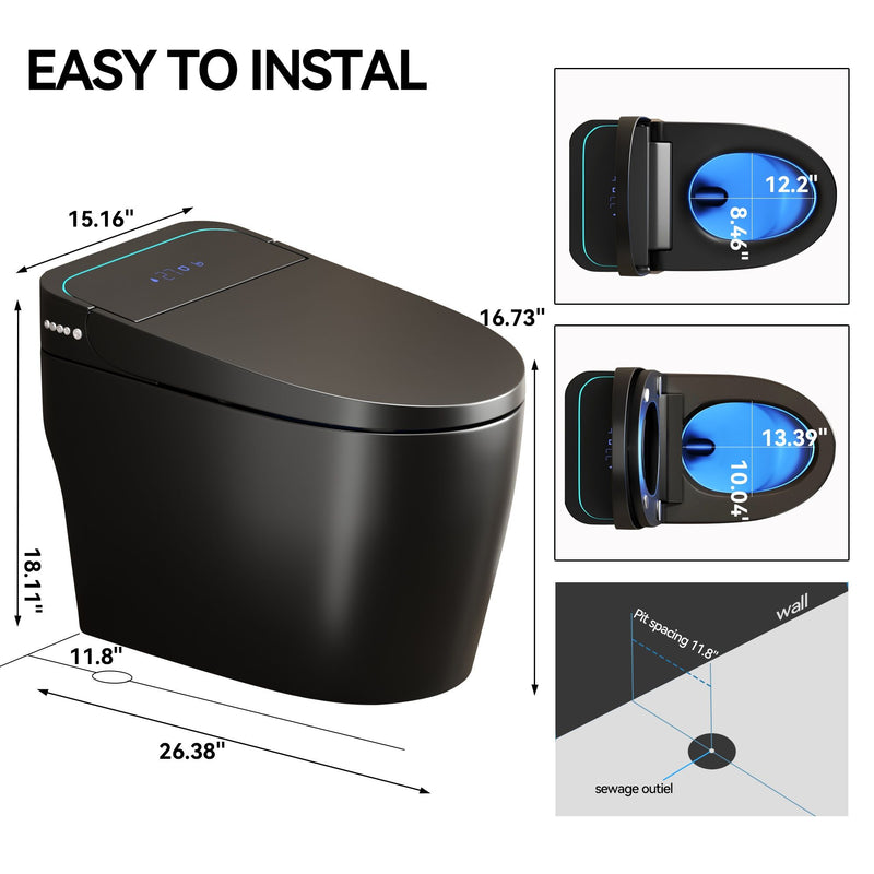 Smart Bidet Toilet With Auto Open / Close Seat