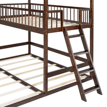 Load image into Gallery viewer, Twin Over Twin-Twin House Bunk Bed with Extending Trundle and Ladder
