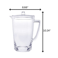 Load image into Gallery viewer, Halo - Oval Design Unbreakable Plastic Water Pitcher With Lid Acrylic, 2.75 Quarts - Clear

