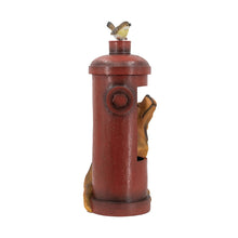 Load image into Gallery viewer, Red Fire Hydrant Water Fountain With Dog And Bird Accents, Outdoor Fountian With Light And Pump - Red / Light Brown

