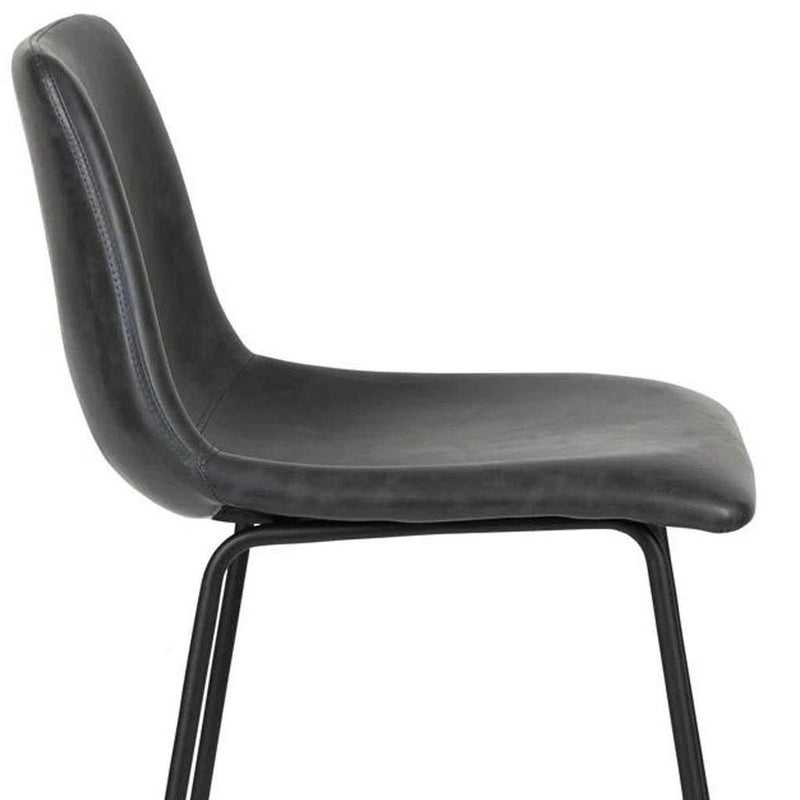 Faux Leather Aluminum Bar Chairs (Set of 2) (724342) - Black