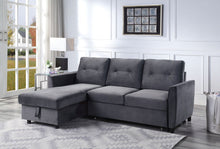 Load image into Gallery viewer, Hudson - Reversible Sleeper Sectional Sofa With Storage Chaise - Dark Gray
