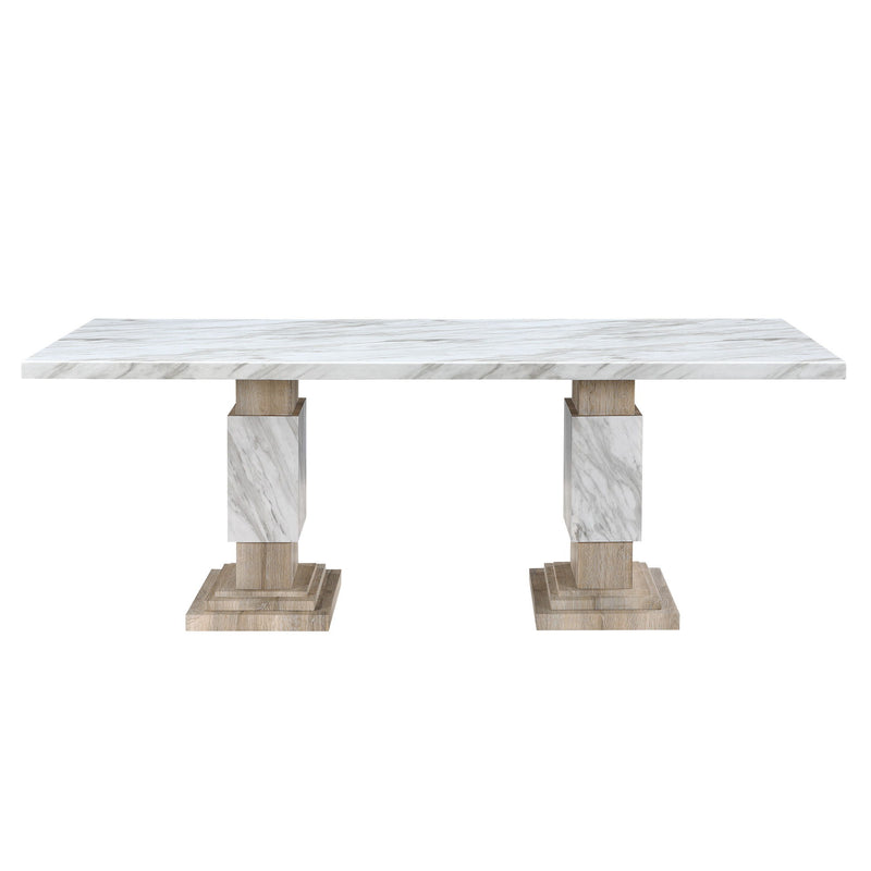 82" Wood Pedestal Base Dining Table - Natural
