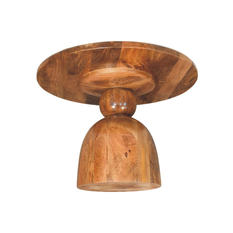 Round Coffee Table With Six Drawers - Brown
