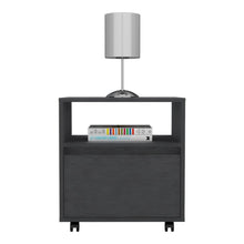 Load image into Gallery viewer, 15.8" x 15.8" x 20.5" One Drawer Faux Wood Nightstand - Black
