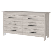 Load image into Gallery viewer, 59" Six Drawer Double Dresser - Light Gray
