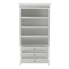 Load image into Gallery viewer, Four Tier Bookcase With Three Drawers - Antiqued White
