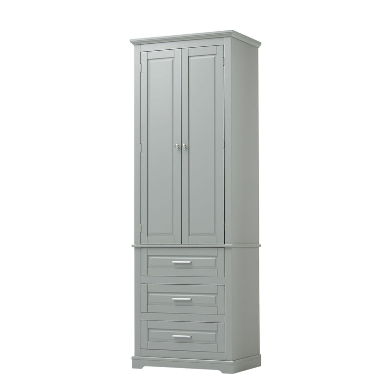 Tall Storage Cabinet With 3 Drawers For Bathroom