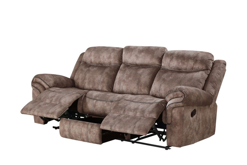 Velvet Reclining USB Sofa And Storage - Chocolate