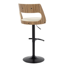 Load image into Gallery viewer, Cecina - Contemporary Adjustable Barstool With Swivel With Rounded T Footrest (Set of 2) - Black / Zebra / Cream

