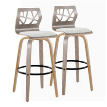 Load image into Gallery viewer, Folia - Contemporary Fixed Height Stool With Swivel With Round Footrest (Set of 2)
