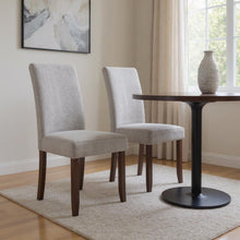 Load image into Gallery viewer, Wood Dining Parsons Chairs (Set of 2) - Gray / Dark Brown
