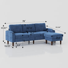 Load image into Gallery viewer, 3 Seater Convertible Combination L Shaped Sofa With Footstools With Storage
