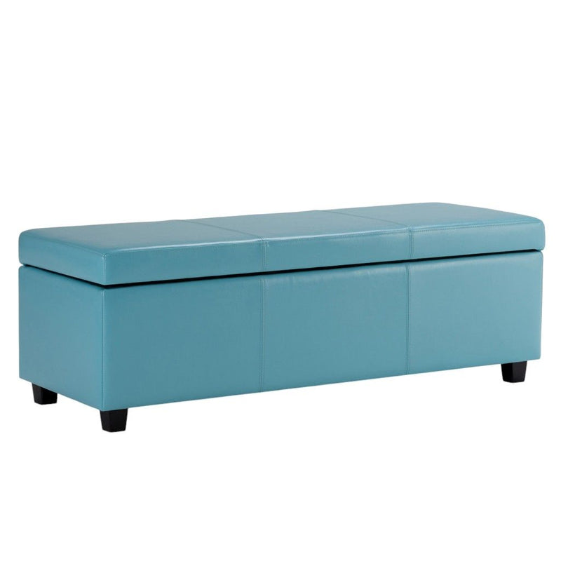 48" Storage Ottoman - Dark Brown / Blue