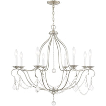 Load image into Gallery viewer, Eight Light Metal Dimmable Chandelier With Shades - Nickel
