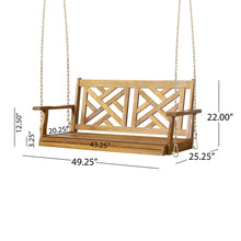 Load image into Gallery viewer, Alejandro - Acacia Wood Porch Swing With Slat Panel Seating
