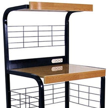 Load image into Gallery viewer, 26" Rolling Kitchen Cart With Storage - Natural / Black
