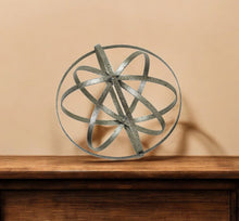 Load image into Gallery viewer, Hand Painted Decorative Orb Tabletop Sculpture - Silver
