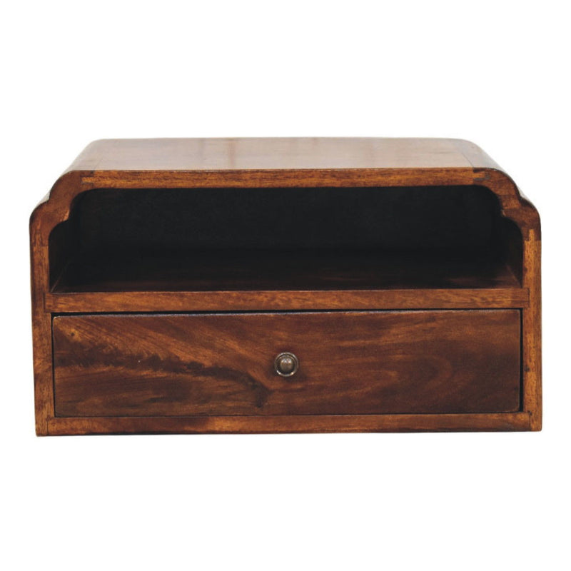 Solid Wood Two Drawer Floating Nightstand (731531) - Brown