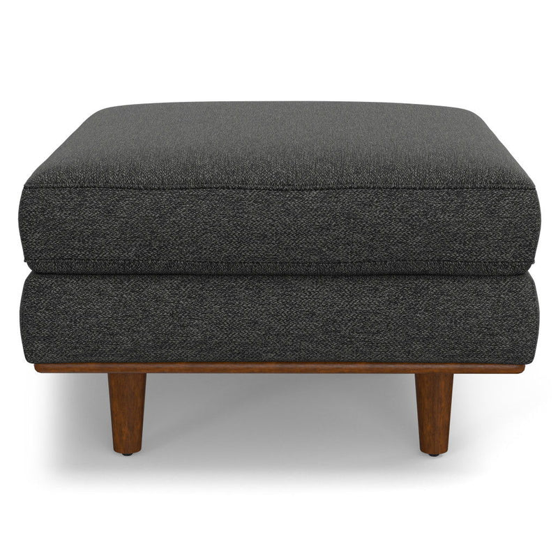 33" Fabric Cocktail Ottoman - Gray / Brown